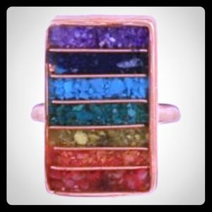 💫NWT Copper Encased Flakes of Stone CHAKRA Ring